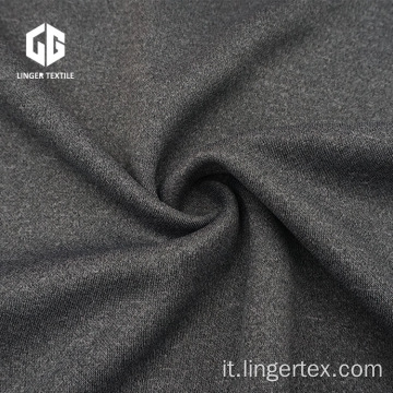 Tessuto a maglia interlock cationico grigio melange scuro
